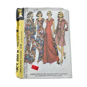 70s McCalls 4250 Sewing Pattern Size 8 Misses Dress Jacket Top Pants 1974 UNCUT